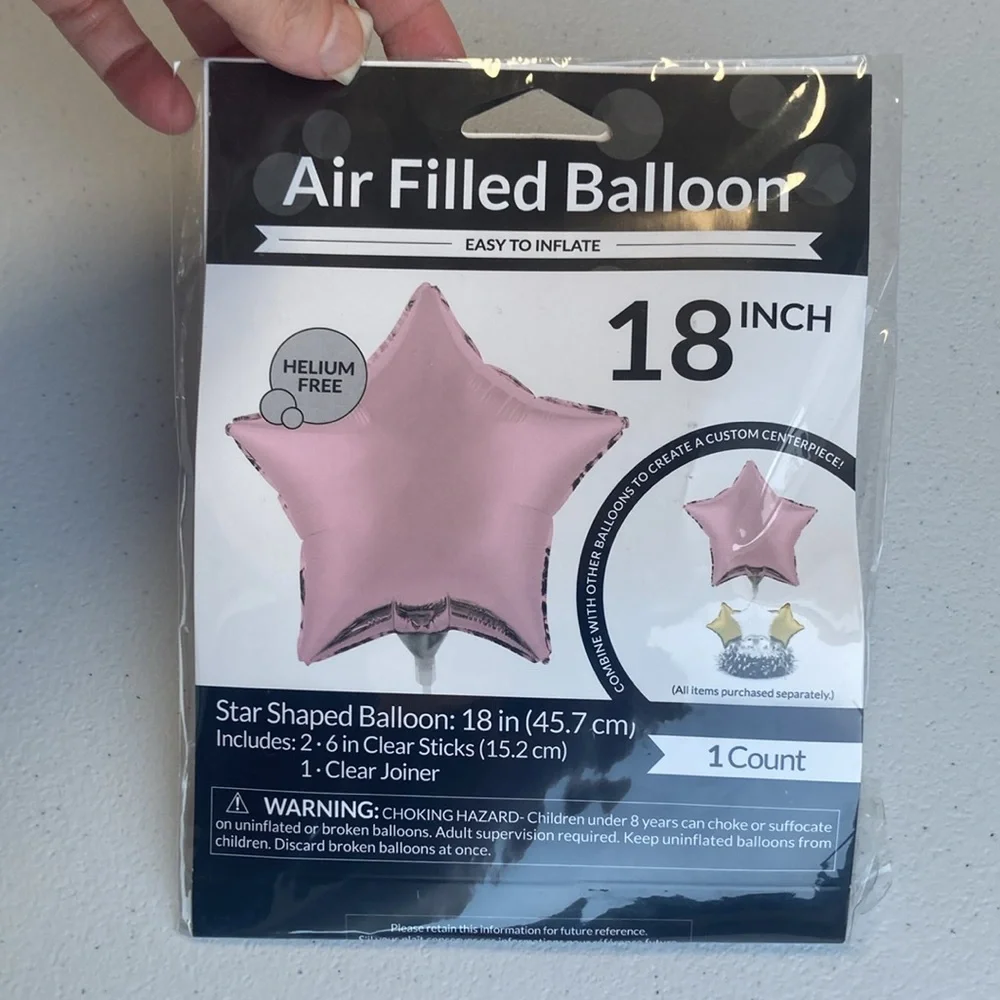 6 pink balloons helium free pink star balloon 18in each blow them up yourself